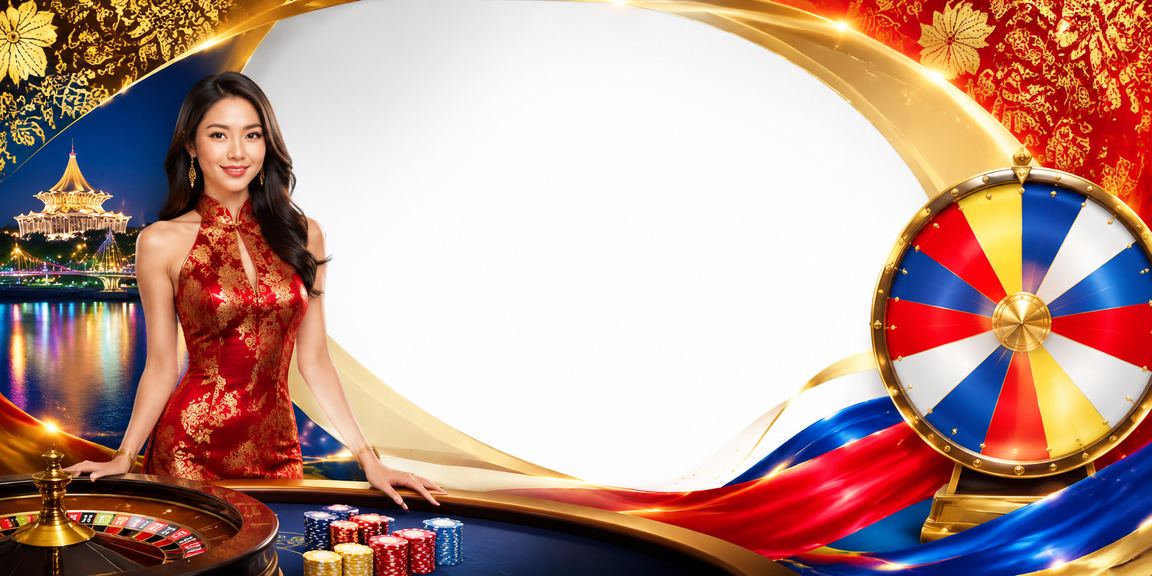 Pengguna Kuching bermain roda rolet dalam gaya batik